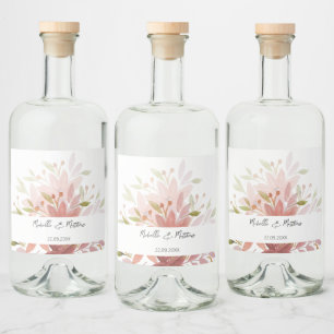 Étiquettes Pour Bouteilles De Liqueur Elégante aquarelle en terre cuite Floral Personnal