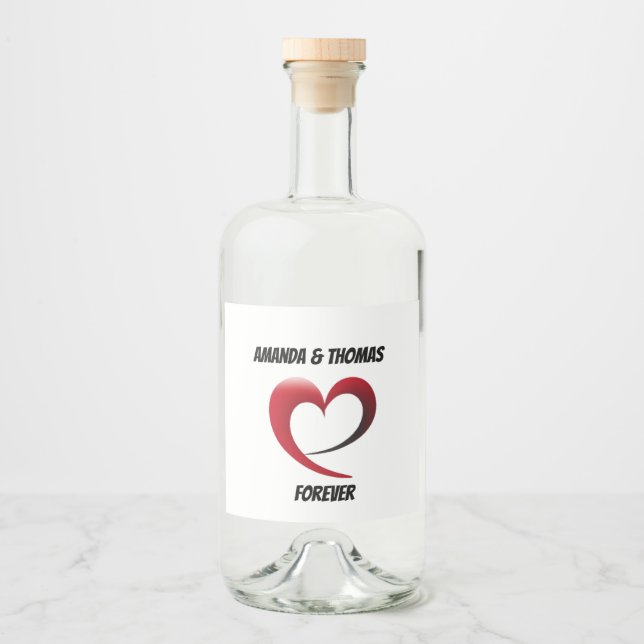 Étiquettes Pour Bouteilles De Liqueur "Ensemble toujours" Bouteille d'Esprit personnalis (Devant)
