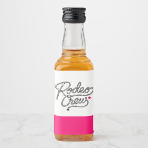 Étiquettes Pour Bouteilles De Liqueur Équipe de Rodéo Pink Glam pour Enterrement de Vie