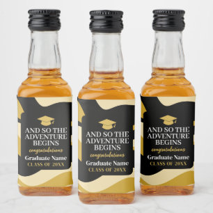 Étiquettes Pour Bouteilles De Liqueur Et Donc L'Aventure Commence - Graduation Moderne