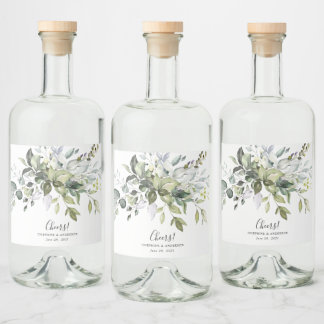 Étiquettes Pour Bouteilles De Liqueur Eucalyptus Foliage Faveurs mariage