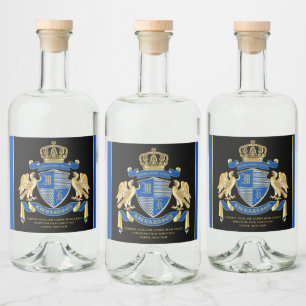 Étiquettes Pour Bouteilles De Liqueur Faites votre propre blouse d'armoiries d'aigle ble