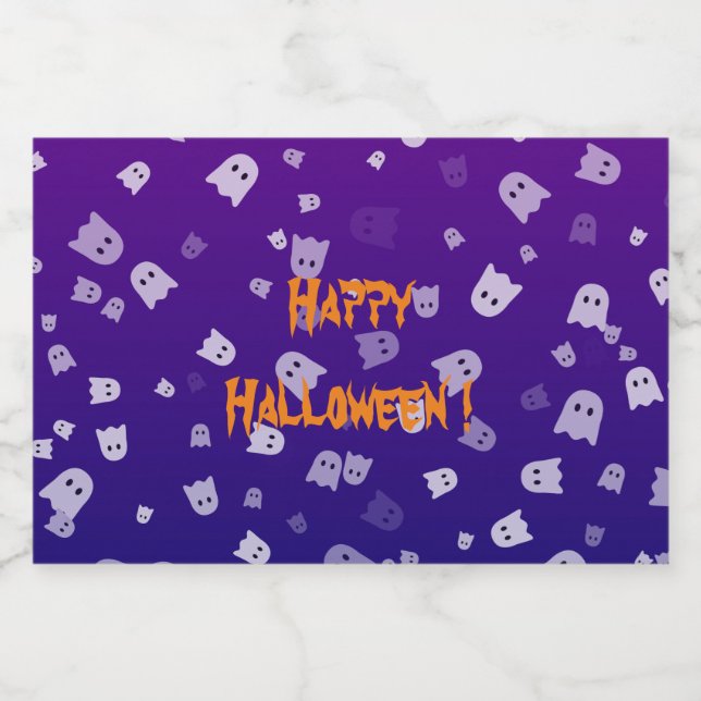 Étiquettes Pour Bouteilles De Liqueur Fantômes d'Halloween (Étiquettes simples)
