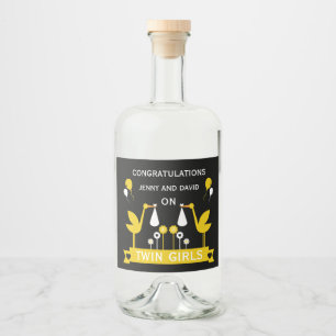 Étiquettes Pour Bouteilles De Liqueur Félicitations Stalk Delivery Twins