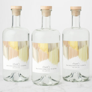 Étiquettes Pour Bouteilles De Liqueur Fête de Bachelorette Moderne à Franges Jaune Doré