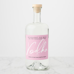Étiquettes Pour Bouteilles De Liqueur Fête de Fiançailles Rose Amusante et Moderne