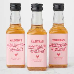 Étiquettes Pour Bouteilles De Liqueur Fête de la Bachelorette rose et rouge Favoriser