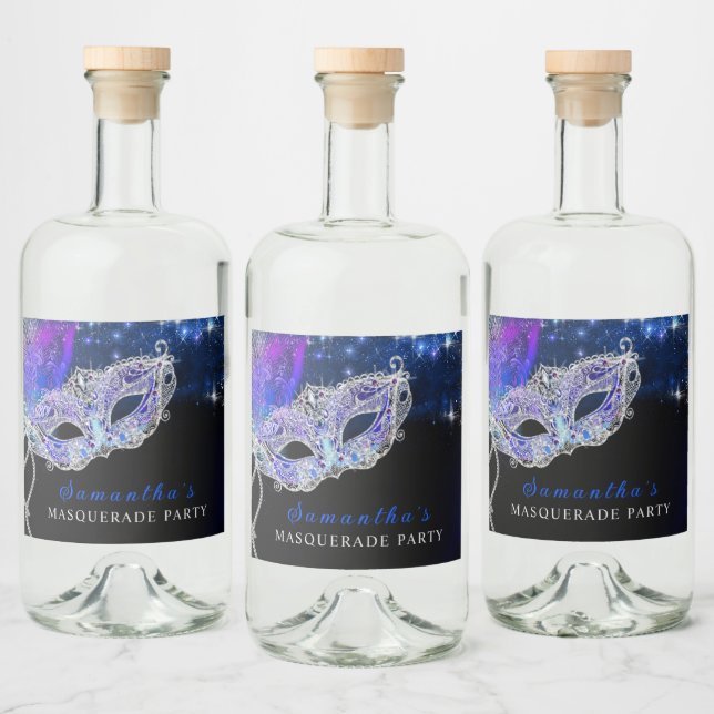 Étiquettes Pour Bouteilles De Liqueur Fête Masquerade personnalisée (Bouteilles)
