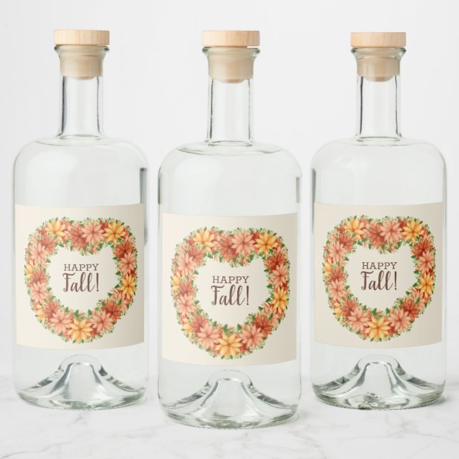 Étiquettes Pour Bouteilles De Liqueur Feuillage d'automne Autumn Floral Swag (Bouteilles)