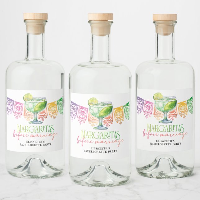 Étiquettes Pour Bouteilles De Liqueur Fiesta Colorée Cinco De Mayo Bachelorette Party (Bouteilles)