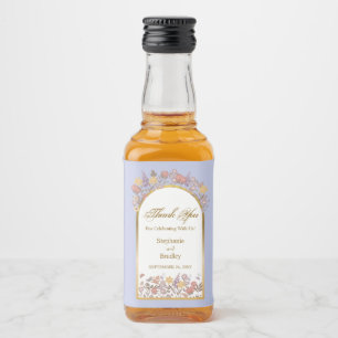 Étiquettes Pour Bouteilles De Liqueur Fleur sauvage Gold Lavender Élégant Mariages moder