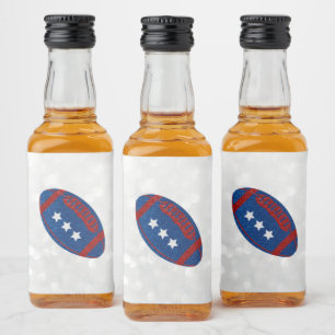 Étiquettes Pour Bouteilles De Liqueur Football Américain 4 Juillet Paillettes