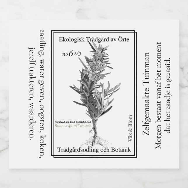 Étiquettes Pour Bouteilles De Liqueur Gardener's herbal life label (Étiquettes simples)