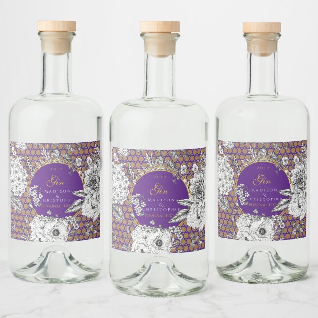 Étiquettes Pour Bouteilles De Liqueur Gin Dotted bottle (Bouteilles)