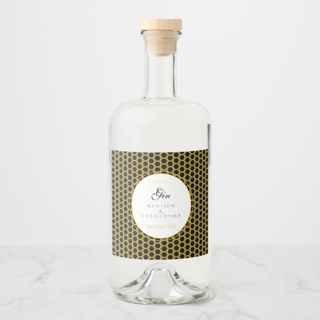 Étiquettes Pour Bouteilles De Liqueur Gin Dotted bottle (Devant)