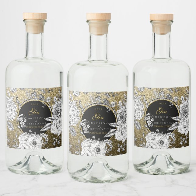 Étiquettes Pour Bouteilles De Liqueur Gin Dotted bottle (Bouteilles)