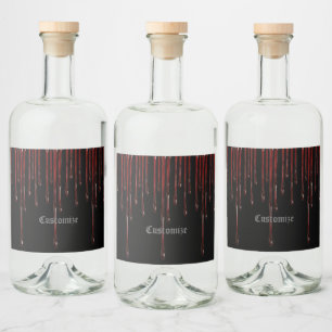Étiquettes Pour Bouteilles De Liqueur Gouttes de sang