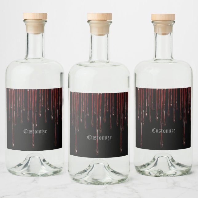 Étiquettes Pour Bouteilles De Liqueur Gouttes de sang (Bouteilles)