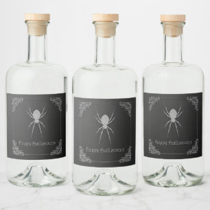 Étiquettes Pour Bouteilles De Liqueur Halloween argentée