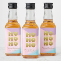 Ho Ho Ho | Pastel Pink Gradient & Gold Christmas