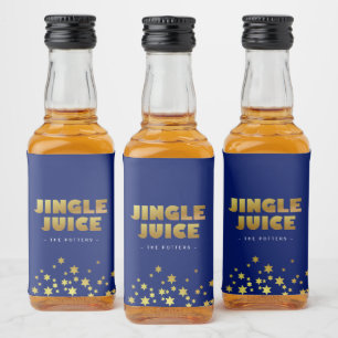 Étiquettes Pour Bouteilles De Liqueur Jingle   Fun Christmas Blue & Gold