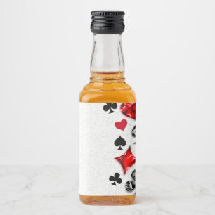 Étiquettes Pour Bouteilles De Liqueur Joueur de poker Joueur de cartes de jouer costumes