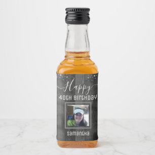 Étiquettes Pour Bouteilles De Liqueur Joyeux 40e anniversaire Fun Bold Confetti