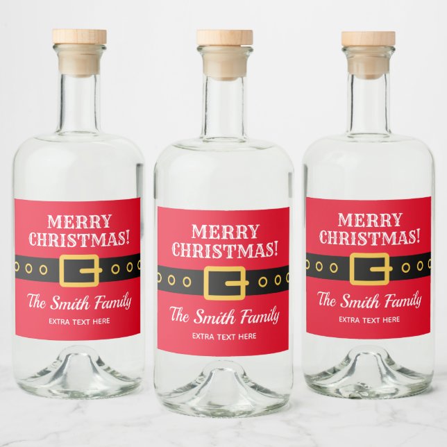 Étiquettes Pour Bouteilles De Liqueur Joyeux Noël personnalisé Le Père Noël s'amuse (Bouteilles)