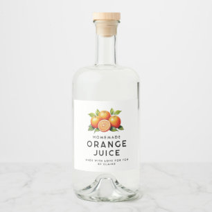 Étiquettes Pour Bouteilles De Liqueur Jus d'orange fait maison avec des oranges et des f