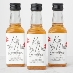 Étiquettes Pour Bouteilles De Liqueur Kiss The Miss Goodbye Bachelorette