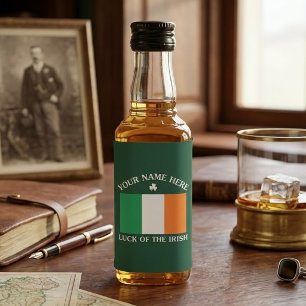 Étiquettes Pour Bouteilles De Liqueur La Saint-Patrick Drapeau Irlande Nom Personnalisé