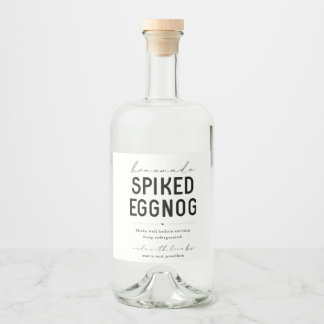 Étiquettes Pour Bouteilles De Liqueur Large Homemade Spiked Eggnog Bottle Label