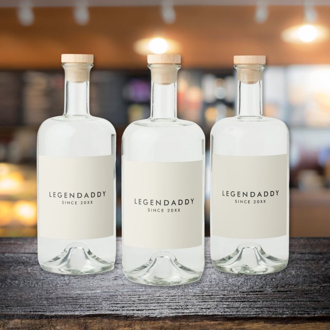 Étiquettes Pour Bouteilles De Liqueur Legendaddy pour légendaire papas simple minimal (Legendaddy bottle lable)