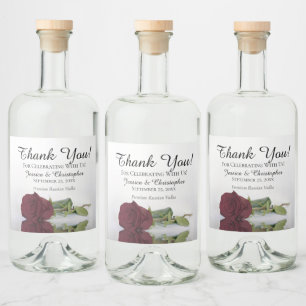 Étiquettes Pour Bouteilles De Liqueur L'élégant reflet du Merci Mariage Rose de la Bourg