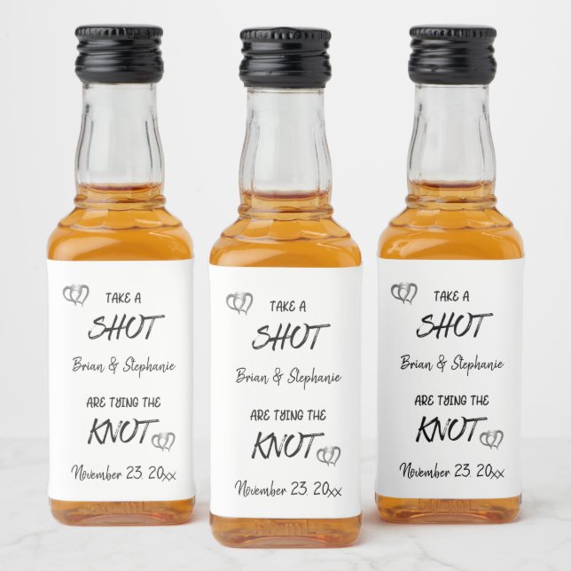 Étiquettes Pour Bouteilles De Liqueur Les jeunes mariés s'unissent  (Bouteilles)
