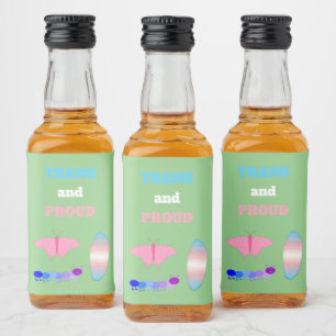 Étiquettes Pour Bouteilles De Liqueur LGBTQIA Transgenre Fierté Caterpillar to Butfly