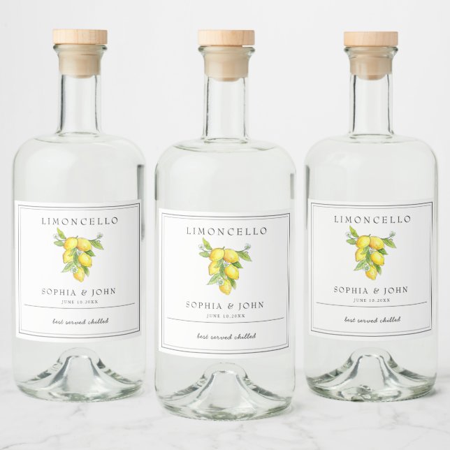 Étiquettes Pour Bouteilles De Liqueur Limoncello à l'italienne citron (Bouteilles)