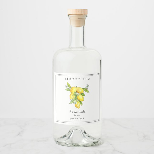 Étiquettes Pour Bouteilles De Liqueur Limoncello au citron à l'italienne (Devant)