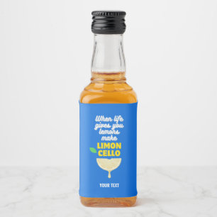 Étiquettes Pour Bouteilles De Liqueur Limoncello de la Fête des citrons de style bleu mo