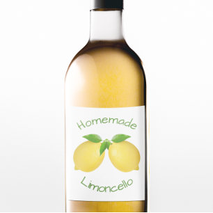 Étiquettes Pour Bouteilles De Liqueur Limoncello fait maison