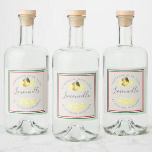 Étiquettes Pour Bouteilles De Liqueur Limoncello Maison Italien Drapeau Tricolore
