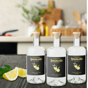 Étiquettes Pour Bouteilles De Liqueur Limoncello maison Liqueur de citron