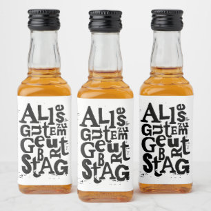 Étiquettes Pour Bouteilles De Liqueur Lino allemand "Joyeux anniversaire" Imprimer