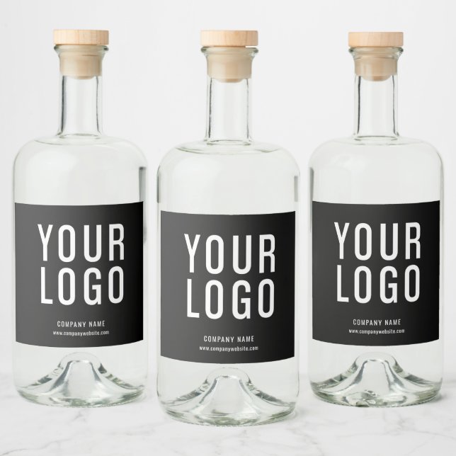 Étiquettes Pour Bouteilles De Liqueur Logo promotionnel personnalisé noir (Bouteilles)