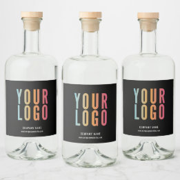 Étiquettes Pour Bouteilles De Liqueur Logo promotionnel personnalisé noir
