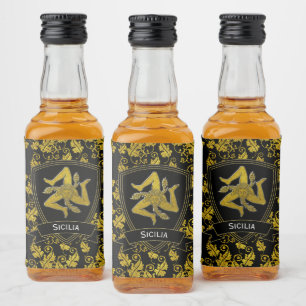 Étiquettes Pour Bouteilles De Liqueur L'or sicilien de Trinacria laisse votre texte