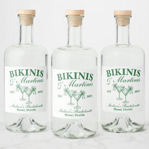 Étiquettes Pour Bouteilles De Liqueur Maillots de bain sur mesure et martinis pour enter