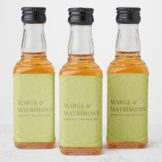 Étiquettes Pour Bouteilles De Liqueur Margs & Matrimony Enterrement de Vie de Jeune Fill