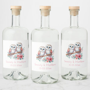 Étiquettes Pour Bouteilles De Liqueur Mariage Bohème Rustique Campagnard en Forêt de Hib
