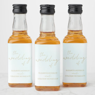 Étiquettes Pour Bouteilles De Liqueur Mariage d'aquarelle bleu
